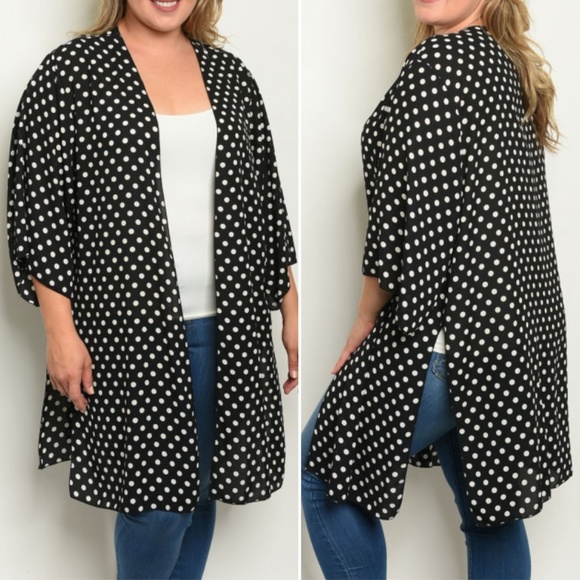 Trend Setter Diva Boutique Jackets & Blazers - BLACK & WHITE  CARDIGAN/ KIMONO